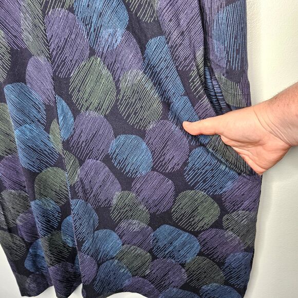 GUDRUN SJODEN Shift Dress M Tunic 3/4 Sleeve Hand Pockets Geometric Cotton Modal - Picture 4 of 9